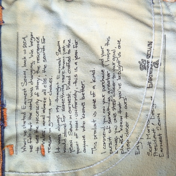 Earnest Sewn Harlan 93 One of a Kind Jean 27 Blue - Picture 5 of 16